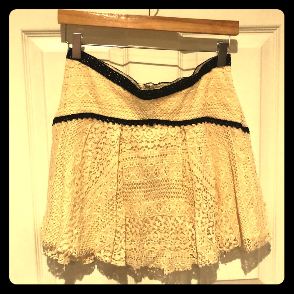 Free People Crochet Lace Flounce Skirt